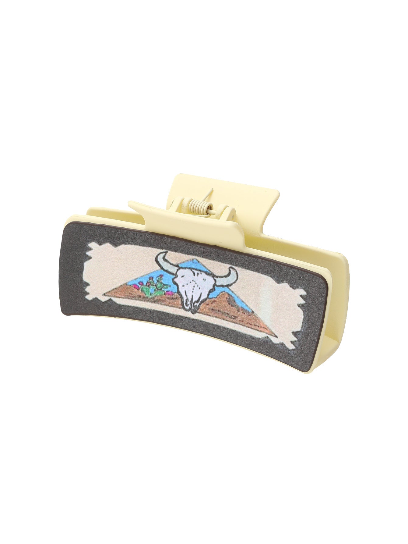 Wholesale Western Style MAMA Bull Cactus Leather Hair Clip Shark Clip Combination